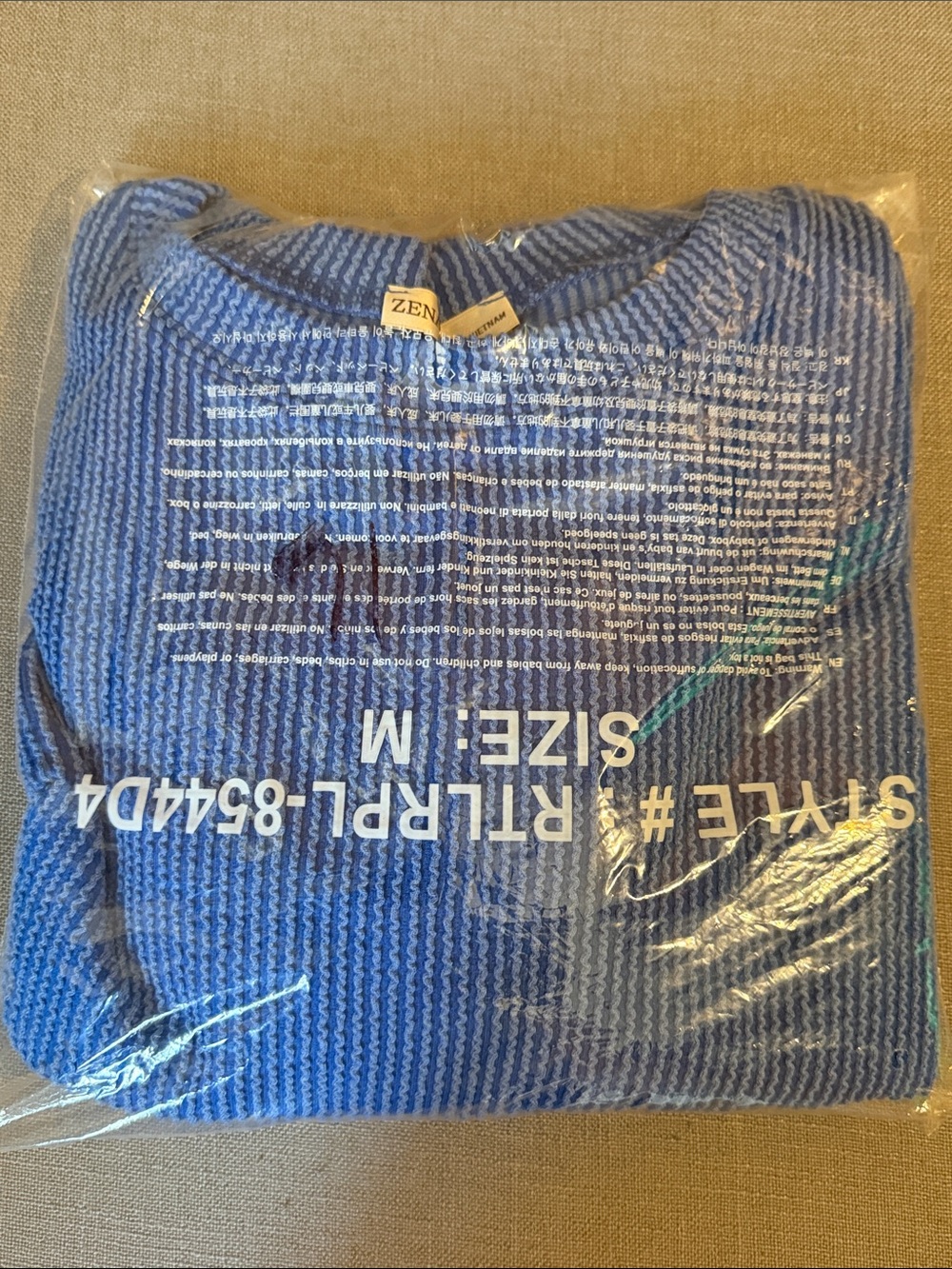 Zenana Medium Blue Ribbed Shorts Set - NEW